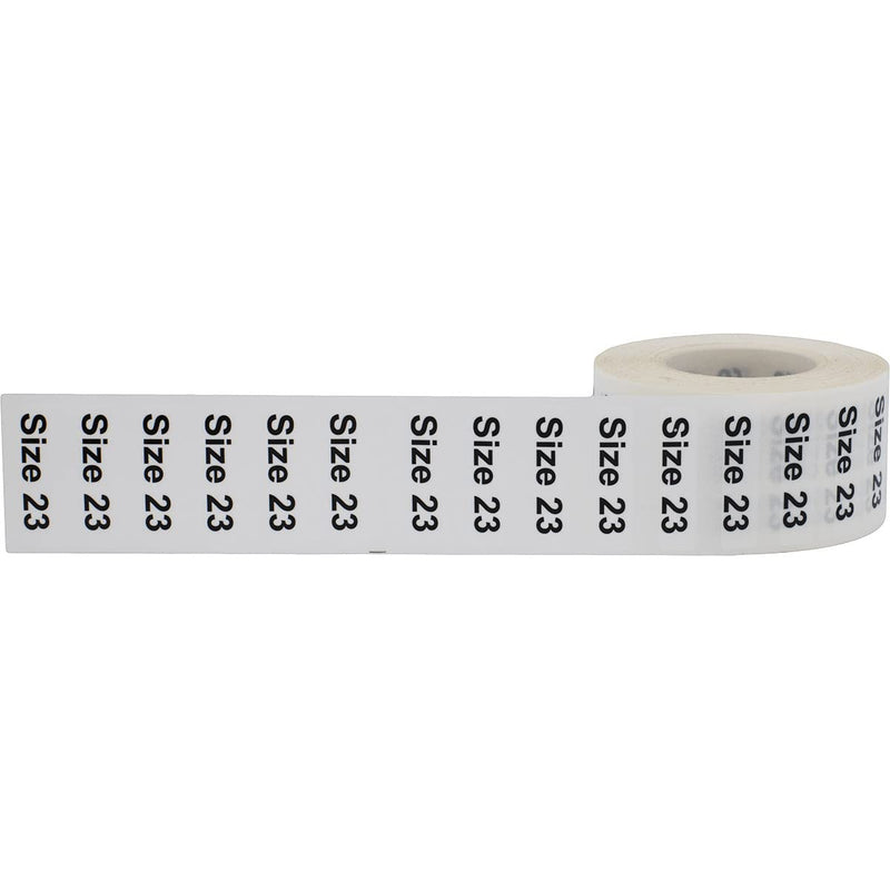 Size 23 Size Strips Labels, 1.25 x 5 Inch Rectangle, 125 Total Stickers per Roll