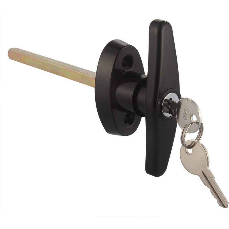 6" T-Handle Shed Door Lock Handle with Lock Keyed Alike Garage t Handle Shed Latch Hardware Locking Handle Lock T-Handle Lock with 8 Keys & Allen Wrench (2kits) 6" T-Handle Lock 2kits