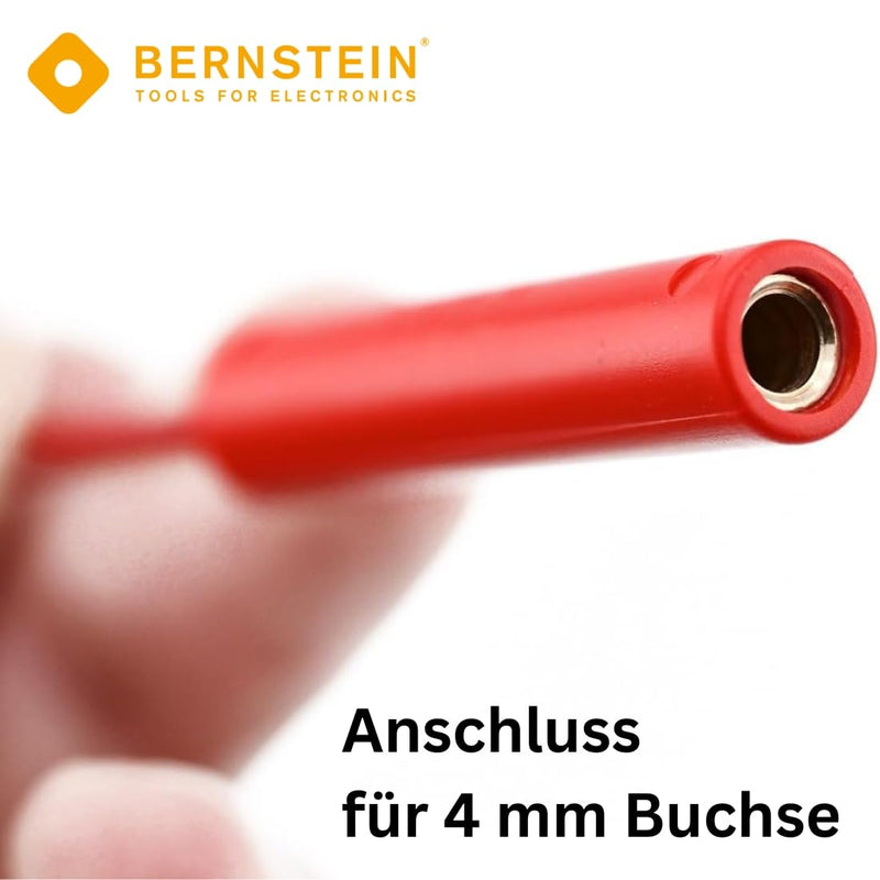 [Australia - AusPower] - Amber Test Probe Blade 1 mm Pair Red Black Connection for 4 mm Socket Measuring Category CAT I 2-265-VE 