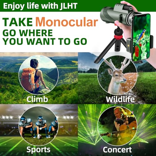 40X60 High Power Monocular Telescope with Tripod & Phone Adapter, HD Low Light Vision for Adults, Perfect for Wildlife Watching, Hiking, Camping and Sporting Events