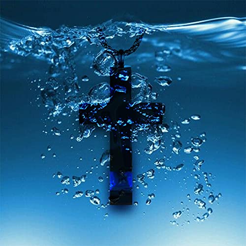 Urn Necklaces for Ashes, Cremation Necklack for Ashes, Urn Necklaces for Ashes for Women, Cremation Jewelry Locket Stainless Steel Keepsake Waterproof Memorial Pend… black cross pendant
