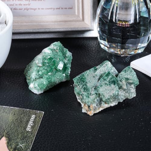 moonsix Natural Green Fluorite Rough Stone Specimen (25-75 mm) 50-100 grams