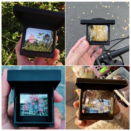 Ouliget Optical Waist Level Viewfinder,View Catcher,3D Printed Waist-Level Camera Viewfinder Frame,Travel Scenery Photo Props for Landscape Photo Taking Black with cover