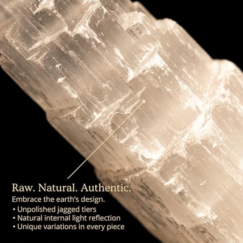 | Selenite Skyscraper | 4'' Tall | 1pc | Crystals and Healing Stones, Spiritual Gifts for Women, Reiki, Chakra, Yoga, Meditation Accessories