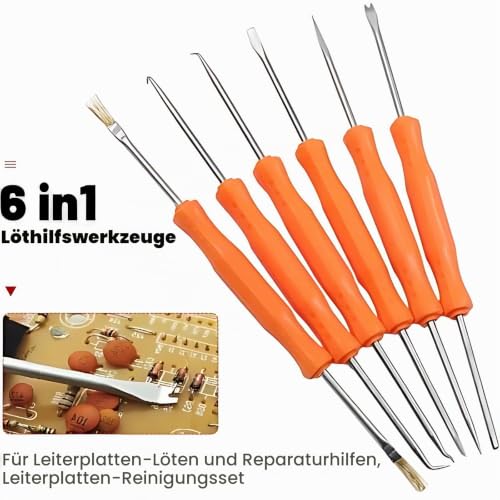 Circuit Board Welding Tool Set, 6-Piece PCB Metal Soldering Aid Repair Kit for Circuit Boards, Precise Welding Tool Set, Assist Tools for Repairing, Installing, Disassembling, Cleaning