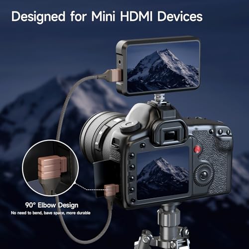 PHOTOOLEX Micro HDMI to HDMI Cable+Micro HDMI Male to HDMI Female Cable+HDMI to HDMI Cable,High Speed Hdmi Cables, 90 °Angle Braided Nylon & Gold Connectors, 4K@60Hz HDR,for Nikon Zfc/GoPro Hero/PS4