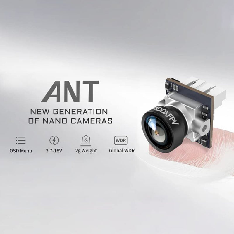 [Australia - AusPower] - Caddx Ant FPV Camera 1200TVL Global WDR OSD 1.8mm Ultra Light Nano FPV Camera 16:9 NTSC PAL for RC FPV Cinewhoop Tinywhoop Drone Silver 16:9 
