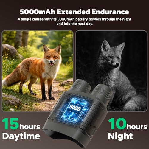 4K Night Vision Goggles, Night Vision Binoculars with 3″ Screen, 10X Digital Zoom, Infrared Binoculars, 5000mAh Rechargeable Battery, 32GB Card Included Tech Gadgets Telescope, Gifts for Men CAMO