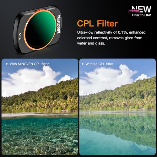 Osmo Pocket 4/3 Magnetic ND Filters Set + CPL Filter Compatible with DJI Osmo Pocket4/Pocket 3/Xtra Muse Vlogging Camera Accessories, 4 Pack - CPL, ND16, ND64, ND256 CPL + 3 ND Filters