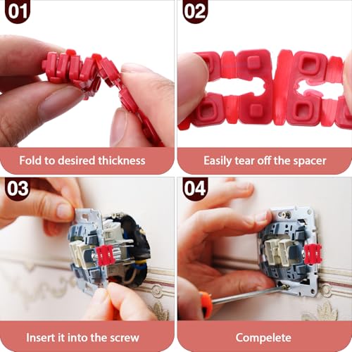 Joyfolk red outlet spacers for electrical boxes, 200-piece pack