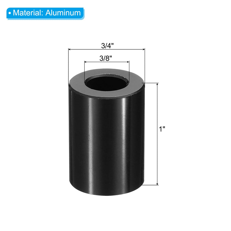 [Australia - AusPower] - PATIKIL M10 Aluminum Spacers, 10 Pcs Metal Spacer Aluminum 3/8" ID x 3/4" OD x 1" L Aluminum Spacer Screw Standoff Round for 3/8" or M10 Screw Bolts 1 Inch Black 