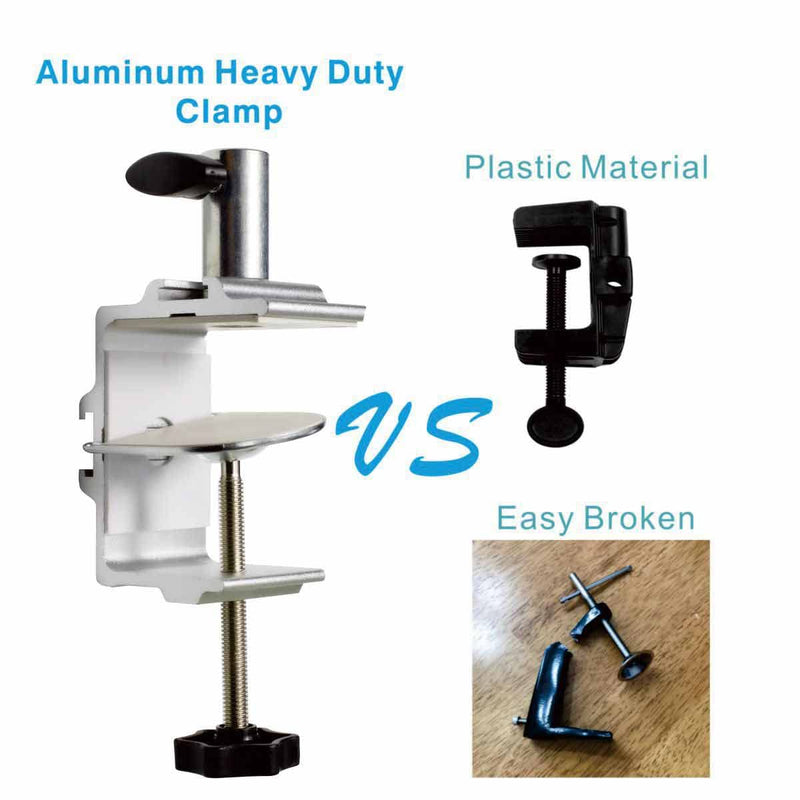 [Australia - AusPower] - Replacement Clamp for 1/2” Base Magnifying Lamp，Desk Lamp，Magnify Lamp，Swing Arm Lamp，Phone Mount，Ipad Mount，Tablet Holder，Mic Holder (Silver) Silver 