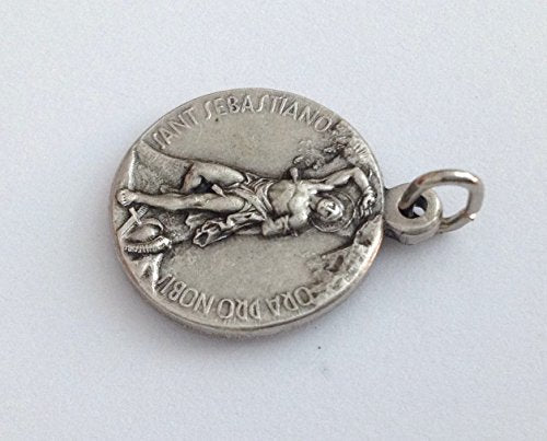 I G J Saint Sebastian Silver Tone Medal - The Patron Saints Medals