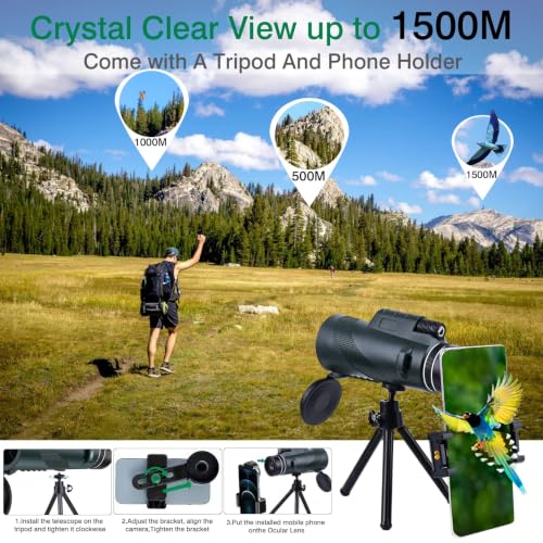 80×100 monocular Telescope with high Magnification and high Definition