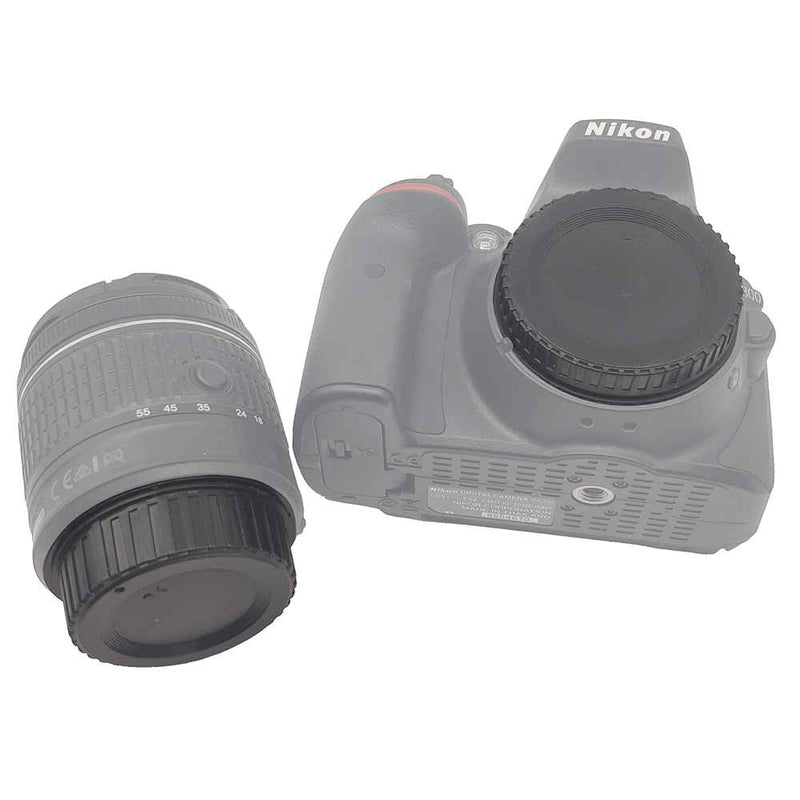 [Australia - AusPower] - Front Body Cap and Rear Lens Cap Cover for Nikon D7500 D7200 D7100 D7000 D5600 D5300 D5200 D5100 D3500 D3400 D3300 D3200 D3100 D850 D810 D800 D750 D600 D90 D80 More Nikon F Mount DSLR and Lens 