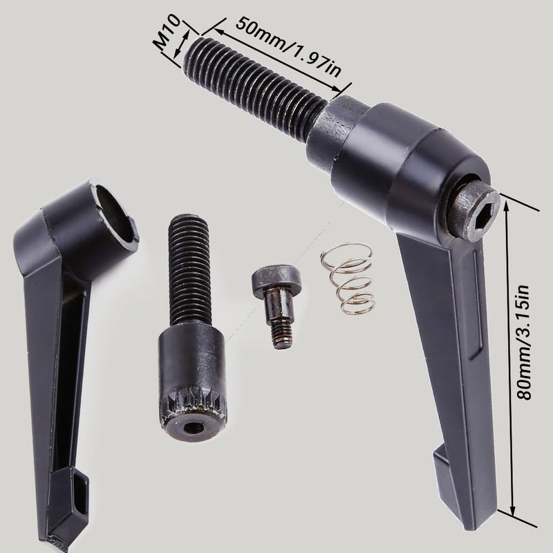 [Australia - AusPower] - Clamping Lever 1 Piece M10 Male Thread 25-50 mm Adjustable Handle Clamping Lever Hex Socket Drive for Mechanical Engineering, Tool Making (M10 x 50) 