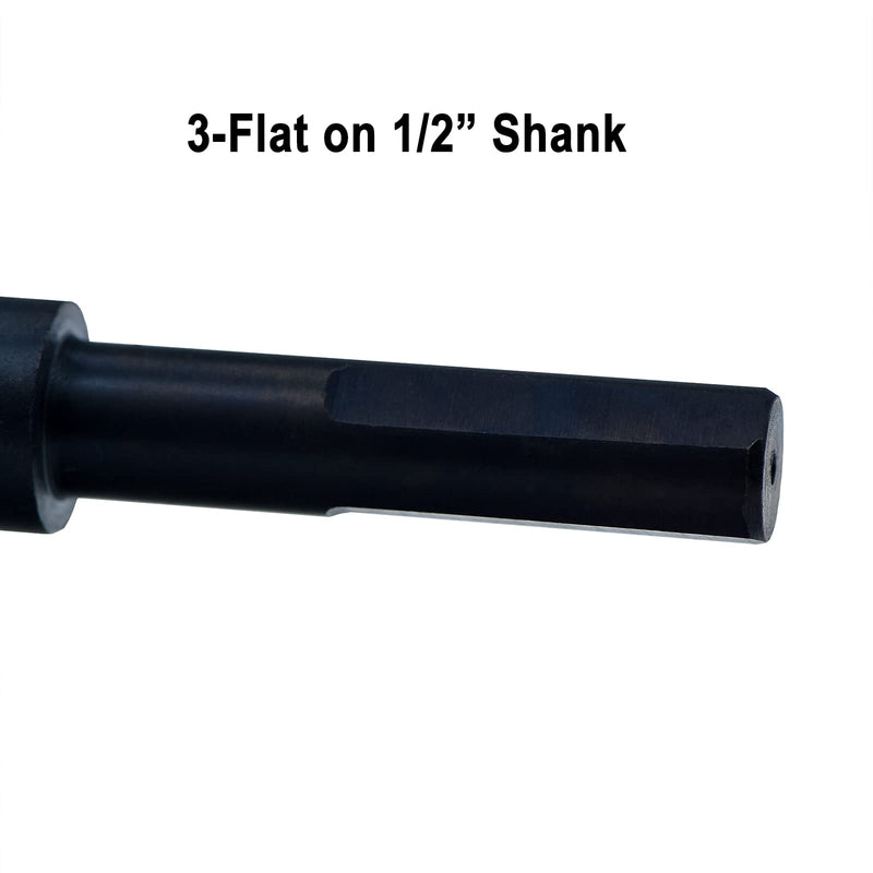 MAXTOOL 13/16" Silver and Deming Drill Bits HSS M2 S & D Drill Bits Prentice Twist Drills Black Oxide 3-Flat on 1/2" Shank 3-Flat 6" OAL; SD02B03R052 13/16"