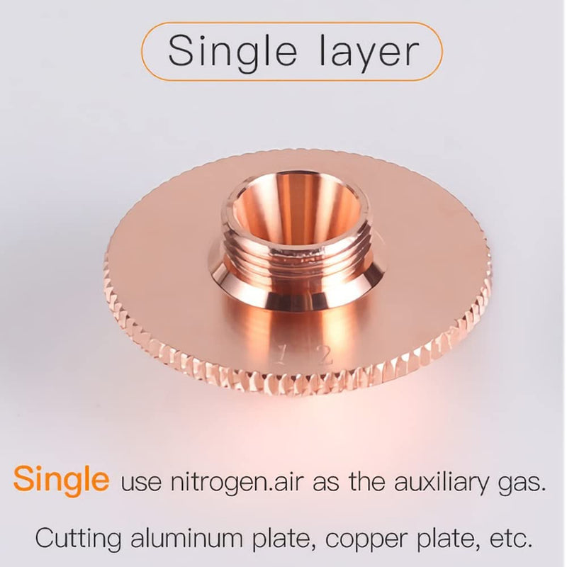 [Australia - AusPower] - MIMIRACLE Laser Nozzle for CO2 Fiber Laser Raytools Head D32mm Single Layer Caliber 1.5mm Brass 10PCS 