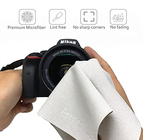 Earnestine 20 Pack 6" x 7" Premium Eyeglass Cleaning Cloth, Safe No Color Bleeding Thick Glasses Cloth,Soft Microfiber Eyeglass Cloths,Lint Free Lens Cloth Gray 20Pack