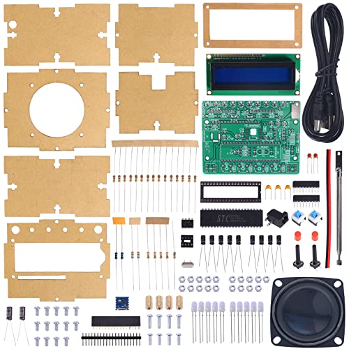 DONGKER FM Radio Kits, Soldering Projects DIY Electronic Kits Digital Radio with LCD Display FM 87-108 MHz Soldering Exercise Kit Wireless Receiver for Learning and Teaching LCD Display Radio