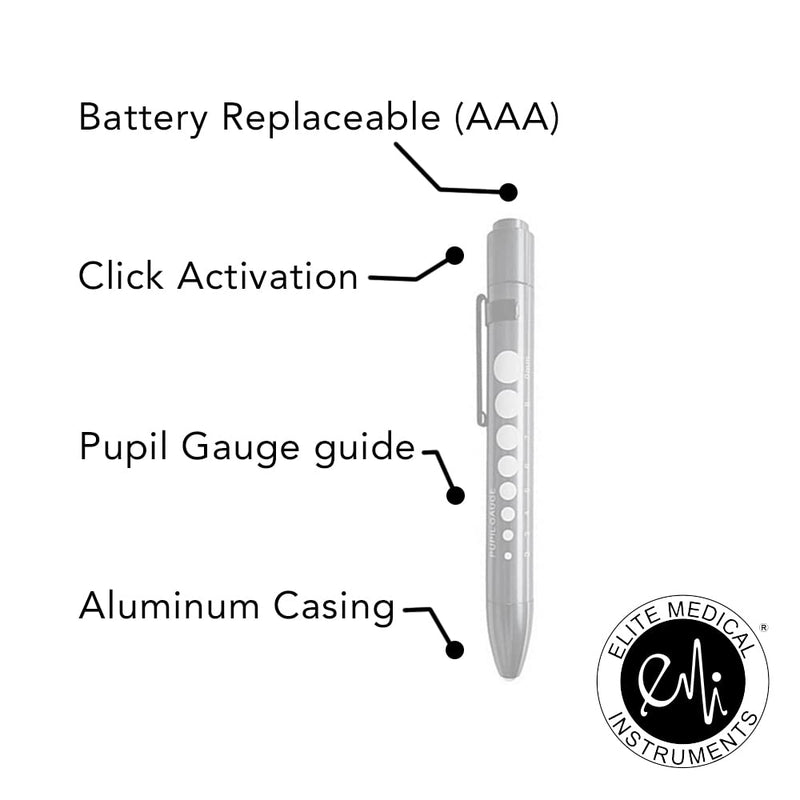 [Australia - AusPower] - Aluminum LED Pupil Gauge Click Penlight (Purple x 2) Purple x 2 