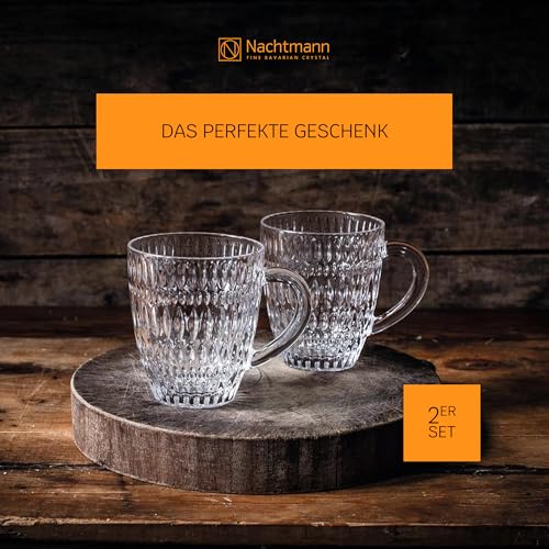 Nachtmann Ethno Set of 2 Glass Hot Drinks Tumblers, Clear 13.3 Ounces