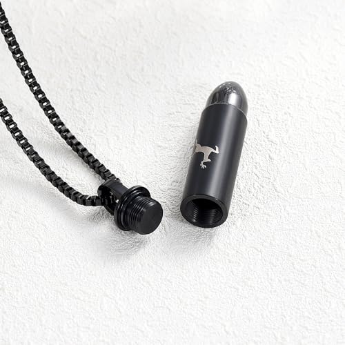 XSMZB Deer Bullet Cremation Jewelry Urn Necklace for Ashes Human Pet Bullet Ashes Keepsake Pendant Funeral Memorial Jewelry Gift Forever in my heart