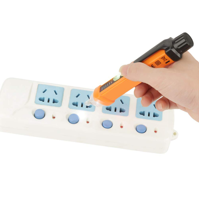 [Australia - AusPower] - Non Voltage Tester,Electrical Tester Pen AC 12-1000V Voltage Detector Pen with LED Indicator and Flashlight 