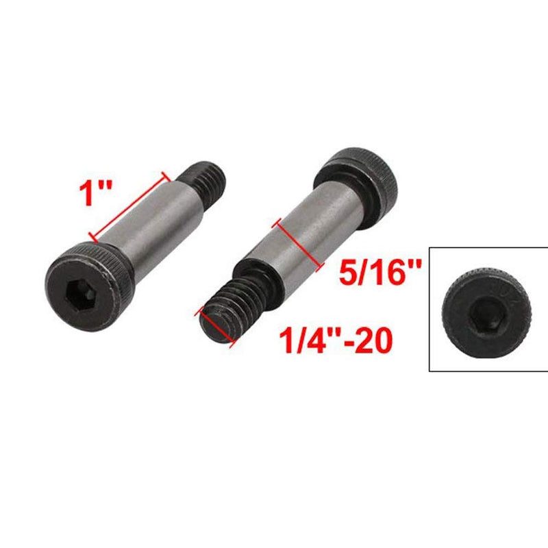 [Australia - AusPower] - 6Pcs Alloy Steel Shoulder Bolt 5/16-Inch Shoulder Dia 1-Inch Shoulder Length 1/4-Inch-20 UNC Thread 5/16*1 