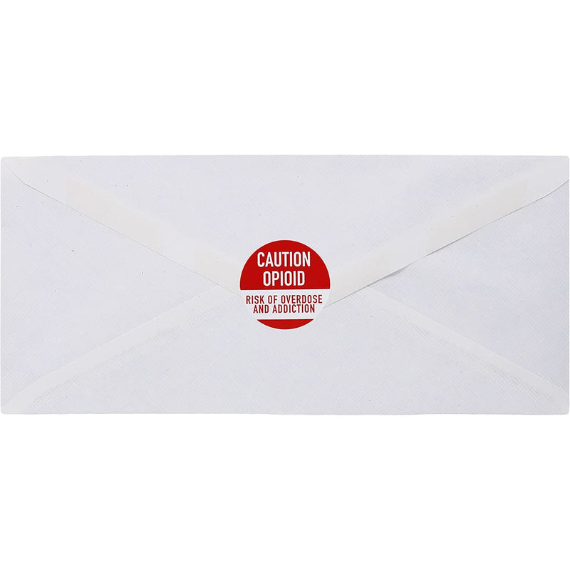 Caution Opioid Addiction Warning Labels, 1" Inch Round, 500 Total per roll