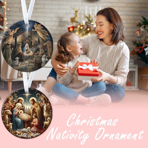 Christmas Ornaments 2Pcs Nativity Scene Christian Religious Ornaments 2026