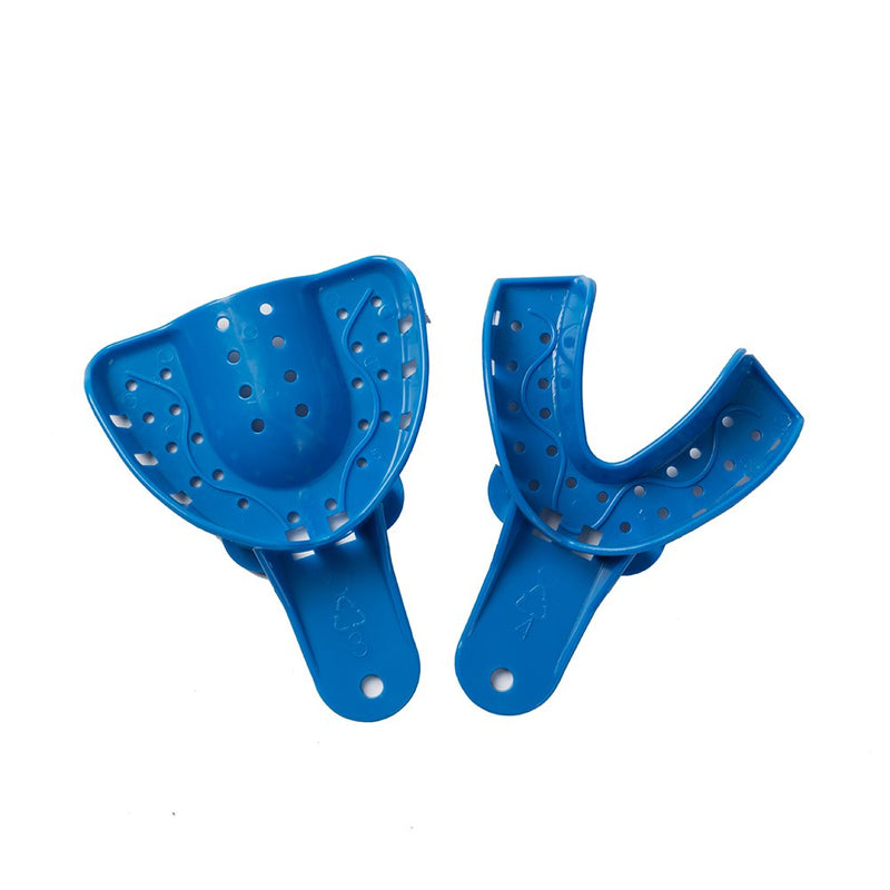 [Australia - AusPower] - SNAWOP Dental Impression Trays 12PCS Perforated Plastic Holder for Impression Matrials Multi Sizes (6PCS Upper+6PCS Lower M) 6PCS Upper+6PCS Lower M 