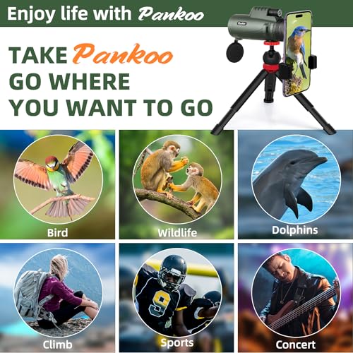 40x60 Monocular Telescope with Smartphone Holder & Upgraded Tripod, 2025 BAK4 Prism FMC Monoculars for Adults, HD Monocular Scope for Bird Watching Hiking Concert Camping Travelling