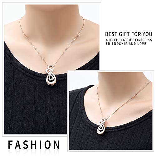 Infinity Love Urn Pendant Stainless Steel Snake Chain Cremation Jewelry for Ashes for Woman Free Filling Tools Include