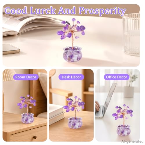 Crystal Tree of Life Money Tree, Purple