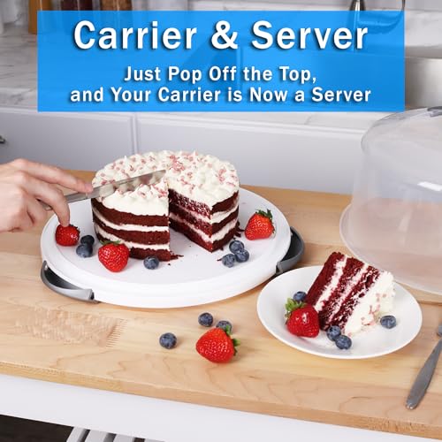 JOEY'Z EXTRA LARGE Cake Carrier - Holds up to 12 Inch 3-Layer Cake - White