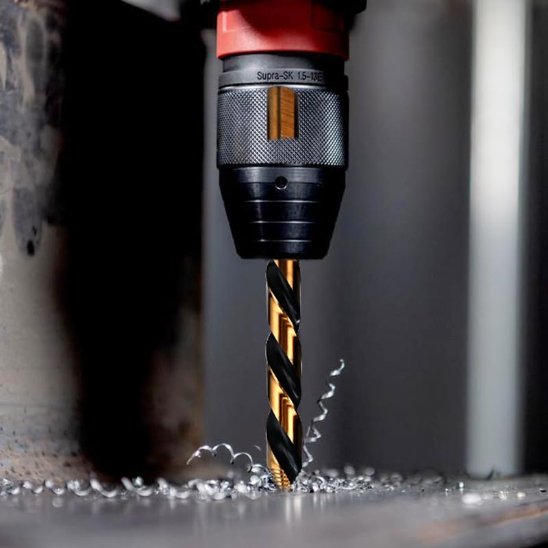 Steel Vision Hyper-Step HSS Cobalt, No Pilot Hole Needed, (1/8"" - 1/2") 13 pc TurboStep HSS Mechanics Stubby Drill Bit Set, Industrial-Grade, Metal Drilling for Stainless/Hardened Steel