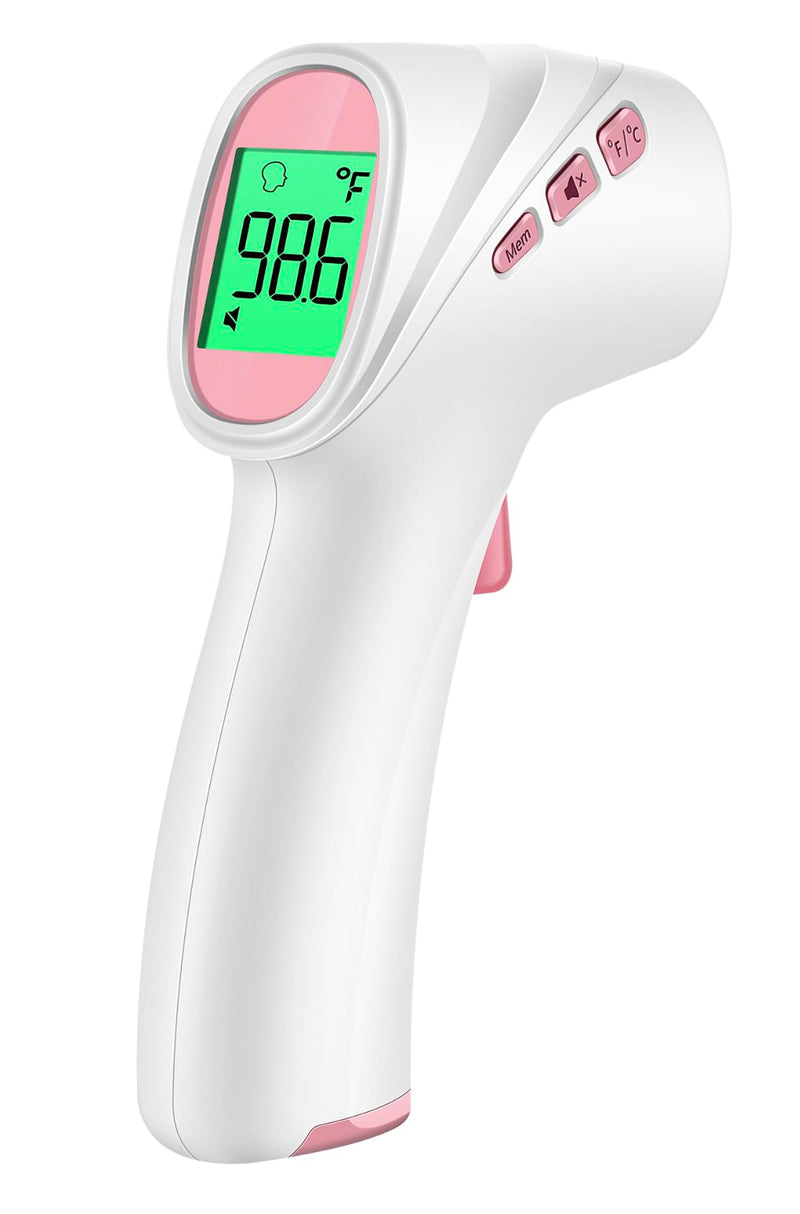 [Australia - AusPower] - No-Touch Thermometer for Adults and Kids - LCD White & LCD Pink 