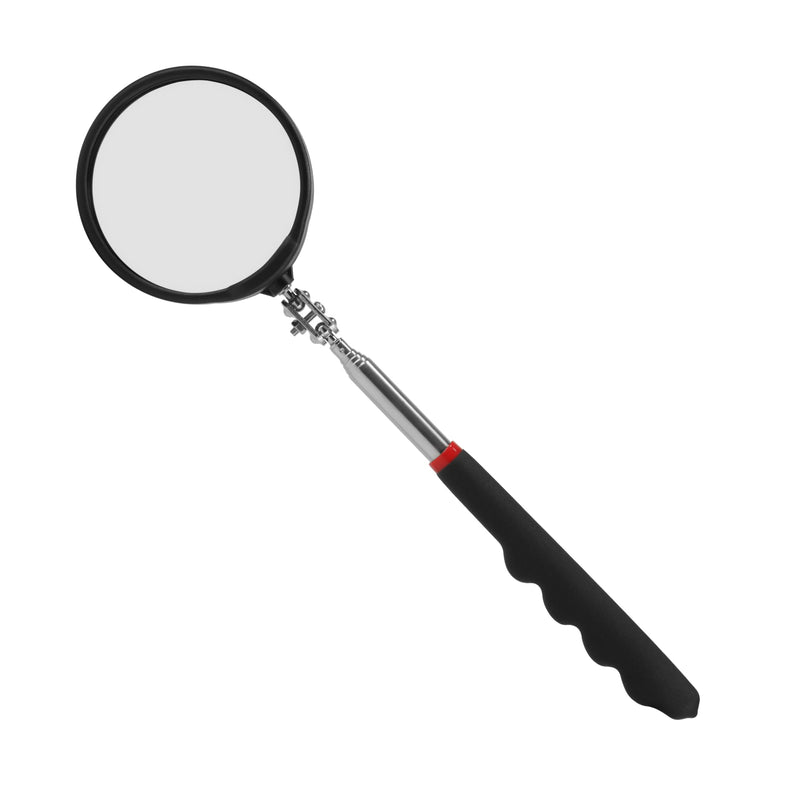 Inspection mirror telescoping with LED Lighted Round Mirror for Checking Vehicle, Observing Eyelashes Mouth and Other Small Parts Extended Mechanic Tool for Automotive and Shower Use mirror on a stick