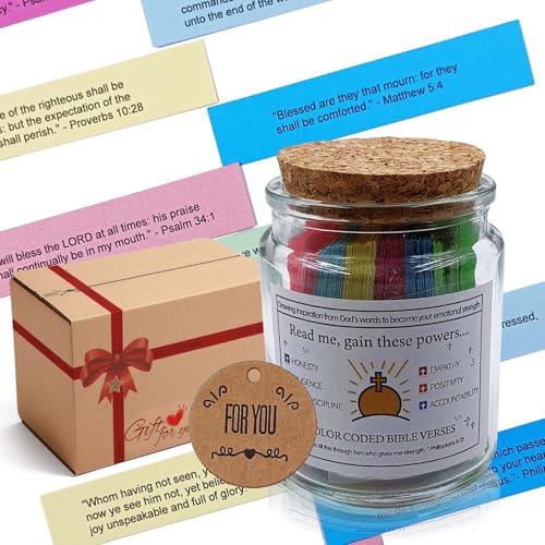 Bible Verses in a Jar Christian Religious Gifts for Women Mom Graduation Gift for Girls Catholic Bibles Study Supplies Accessories Prayer Jars Home Office Desk Décor Gratitude Present for Friends Sun Rise