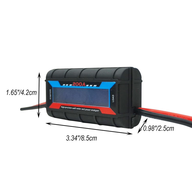 [Australia - AusPower] - 200A Watt Meter High Precision Monitor, DC 0-100V Voltage Amp Tester, Power Analyzer Multimeter, Set of 2, for RC,Solar Panel, Wind Power 200A 100V 