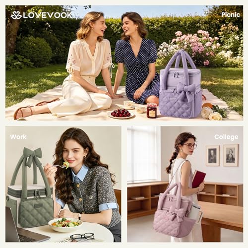 LOVEVOOK Insulated Lunch Box for Women,Large Adult Lunch Cooler Bag Women