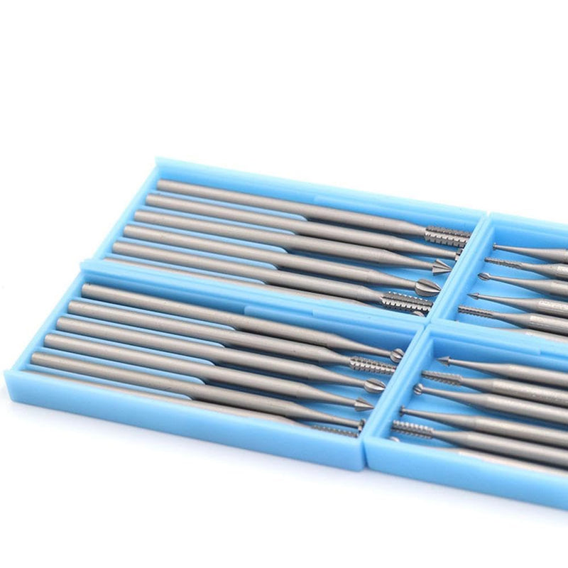 [Australia - AusPower] - 6 Piece Engraving Bits Set - Tungsten Steel Rotary Cutter for Professional Micro Carving Drilling Woodworking DIY 2.35 mm Shank - L L (φ 2.3mm) 