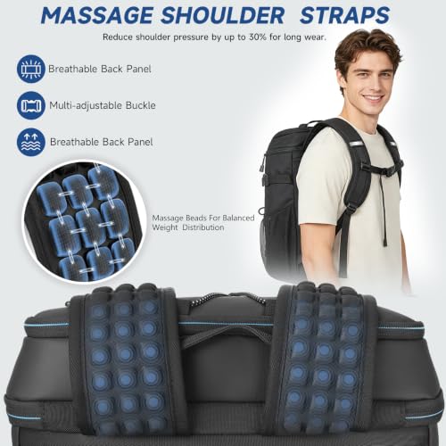 Waterproof Cooler Backpack, 36/50 Can Insulated Leakproof Cooler Bag Beach Black with Camping Mat 36 Can