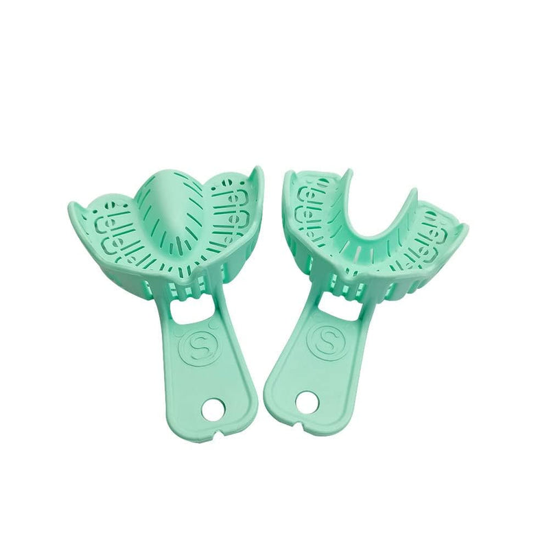[Australia - AusPower] - Dental Impression Trays Disposable Dental Implant Trays Plastic Green Full Mouth Autoclavable Perforated Impression Trays Set Mold Tray 3 Pairs (LS-Mix 3pairs) LS-MIX 3pairs 