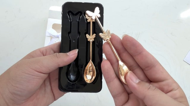 10 Boxes 20 Pcs Butterfly Tea Spoons for Wedding Favors Coffee Spoon Tea Party Souvenirs Bridal Baby Shower Guests Return Gift Individual Package (10) 10