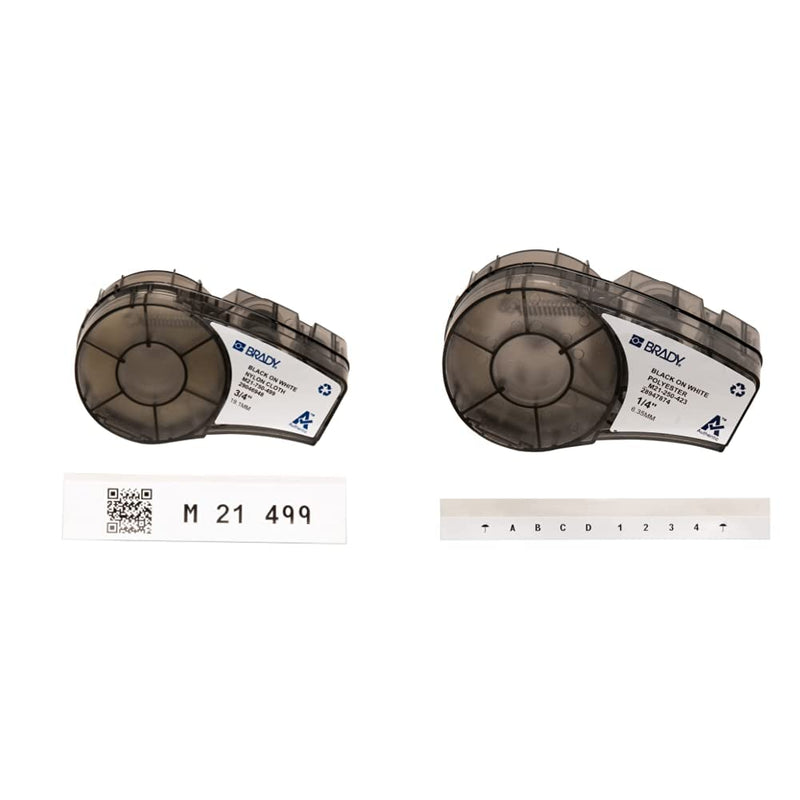 Brady Authentic (M21-750-499) Multi-Purpose Nylon Label for General Identification, Wire Marking, and Laboratory Labeling, Black on White material (M21-250-423) White Harsh Environment Polyester Label M21-750-499 Label Tape + Polyester Label