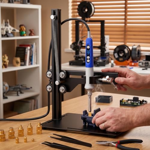 Sulataya vertical heat set insert tool with 80W soldering iron for 3D printing