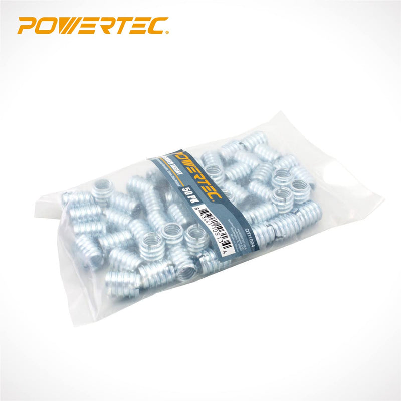 [Australia - AusPower] - POWERTEC 50 Pcs 3/8”-16 Threaded Inserts for Wood | Nut inserts, Wood Inserts, Screw Inserts for Wood, Suitable for Hardwood, Softwood, Plywood, Woodworking and Wood Furniture | 18mm Length (QTI1004) 3/8"-16 Insert 