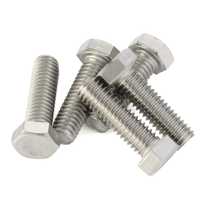 [Australia - AusPower] - 1/2-13 x 2 (1" to 4" Available) Hex Head Screw Bolt, Fully Threaded, Stainless Steel 18-8 (304), Plain Finish, Quantity 8 1/2-13 x 2" (8 PCS) 
